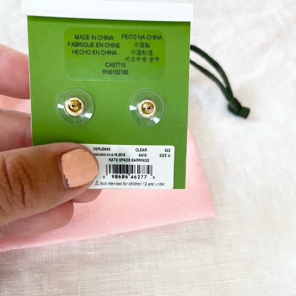 Kate Spade Clear Stone Stud Earrings - Picture 8 of 12